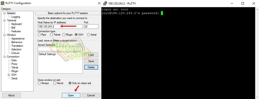 Соединение с выделенным сервером через программу PuTTY